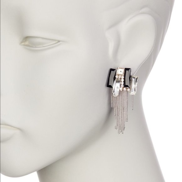 Modern Glass Tassel Earrings E618B - Picture 1 of 2